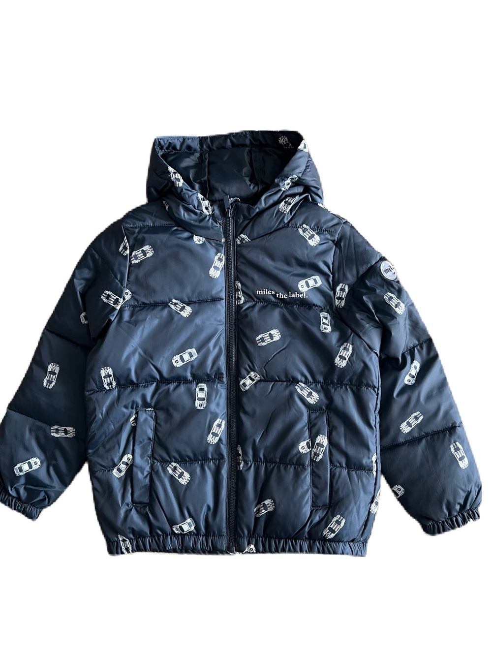 Miles The Label Navy Jacket with Car Print